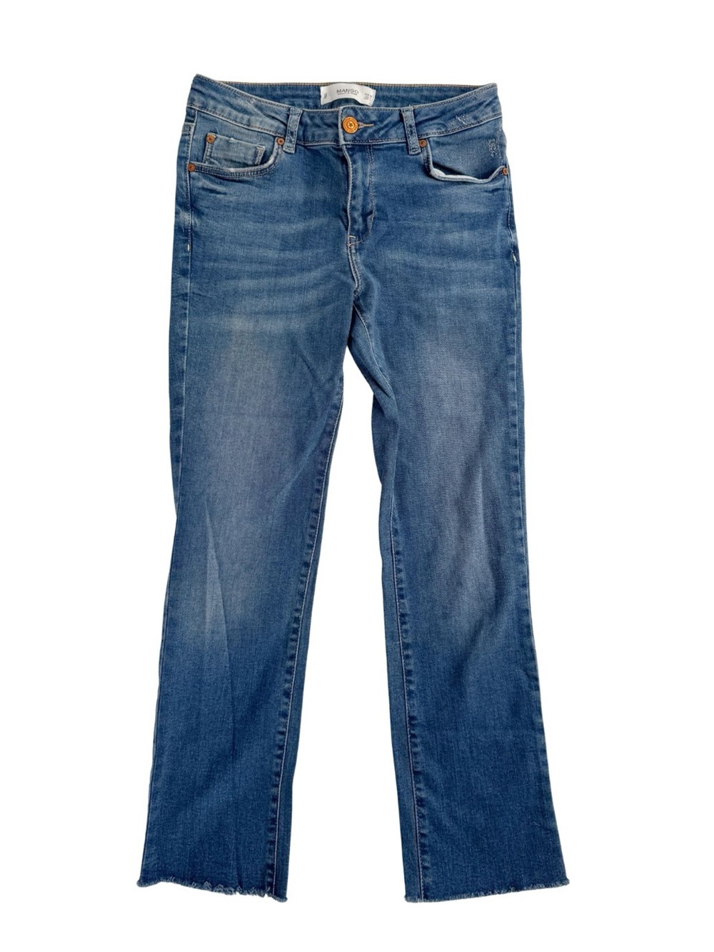 Mango Cropped Straight Leg Jeans Medium Wash Size 4